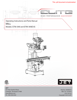 M-894010 ETM-949,949EVS Mills