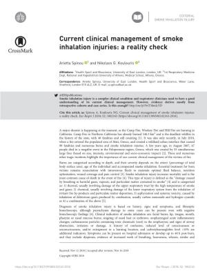 Current Clinical Management of Smoke Inhalation Injuries: a Reality Check