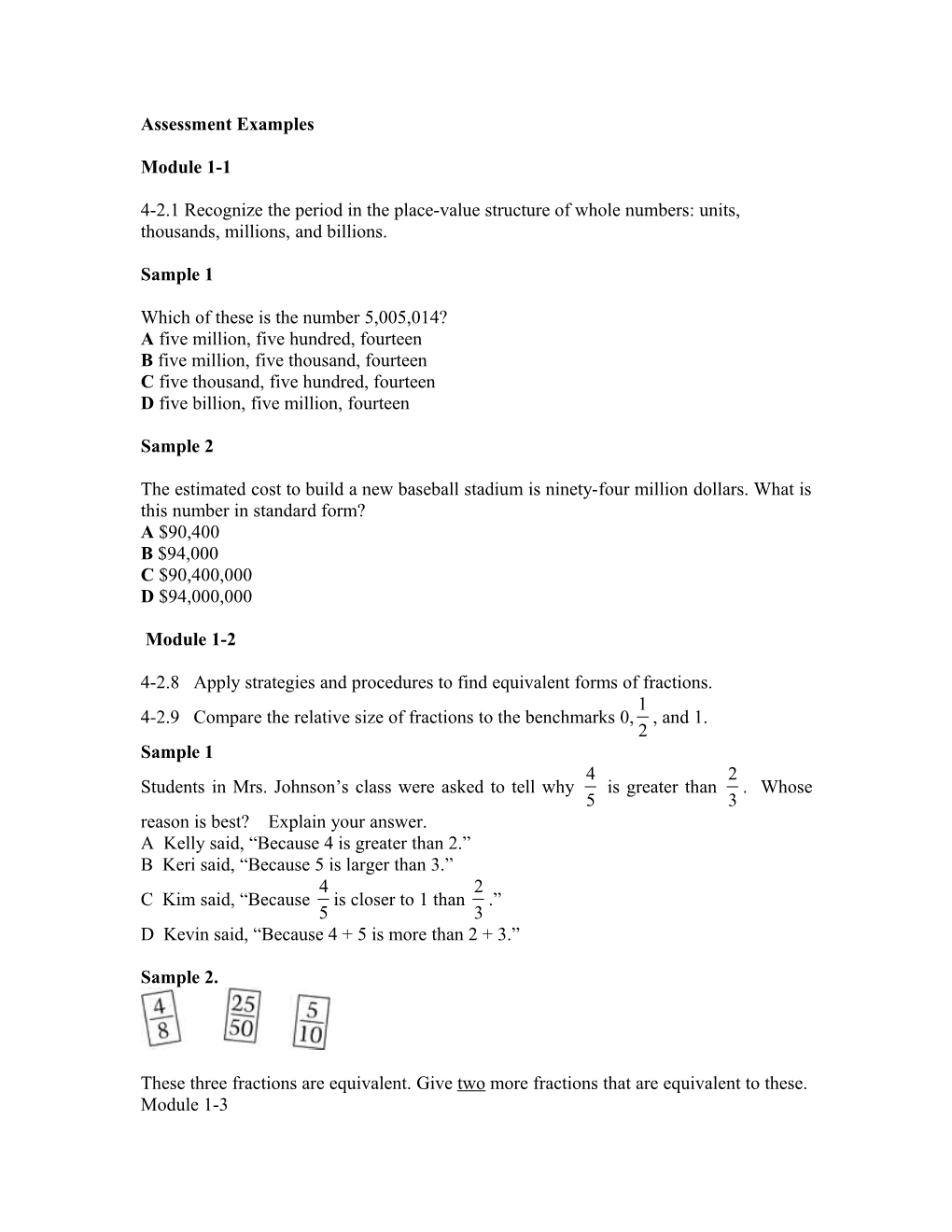 Assessment Examples