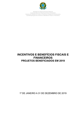 Incentivos E Benefícios Fiscais E Financeiros