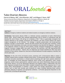 Tubo-Ovarian Abscess