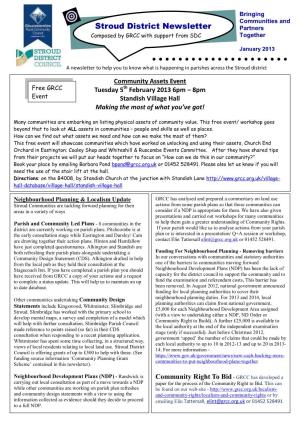 Stroud District Newsletter Partners Together Composed by GRCC with Support from SDC