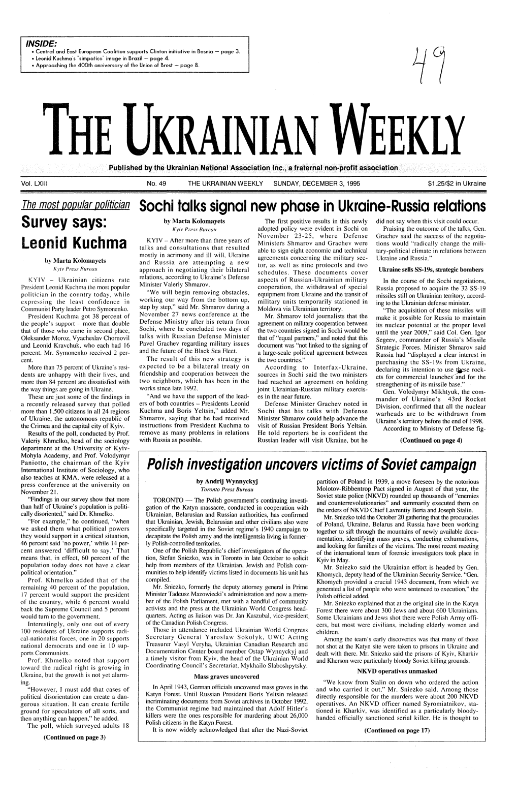 The Ukrainian Weekly 1995, No.49