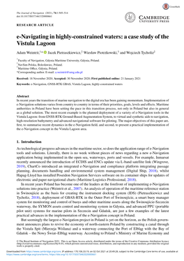 E-Navigating in Highly-Constrained Waters: a Case Study of the Vistula Lagoon