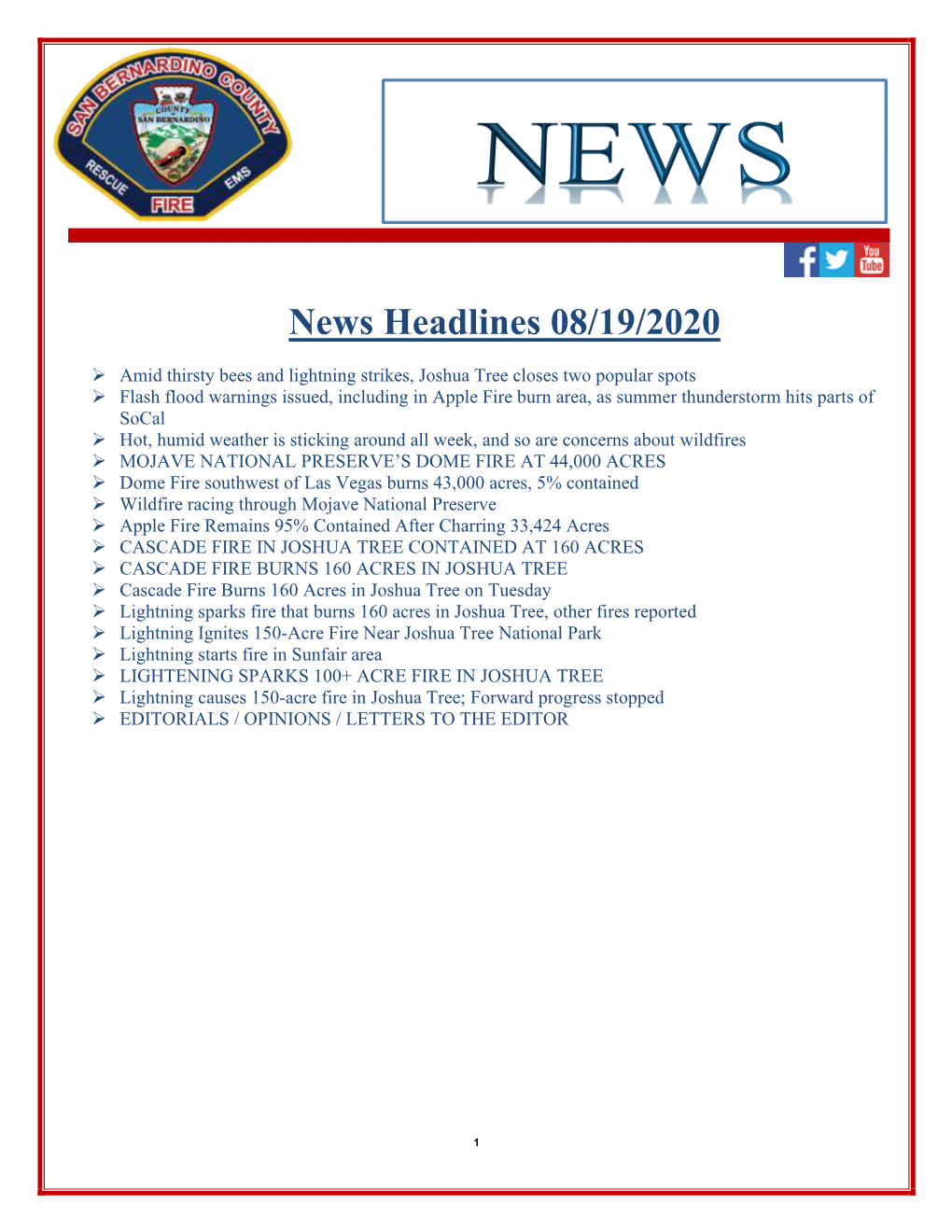 News Headlines 08/19/2020