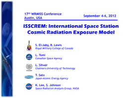ISSCREM: International Space Station Cosmic Radiation Exposure Model