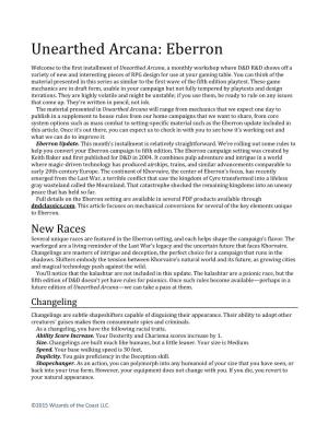 Unearthed Arcana: Eberron