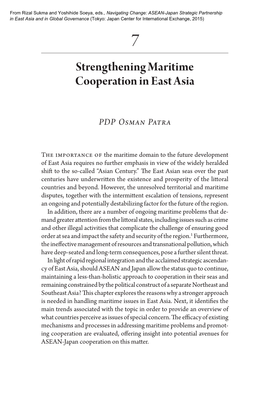 Strengthening Maritime Cooperation in East Asia