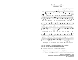 Most Common Antiphons: Extraordinary Form