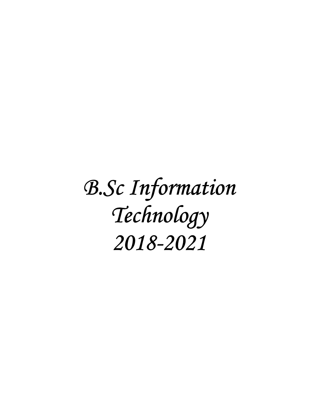 B.Sc Information Technology 2018-2021