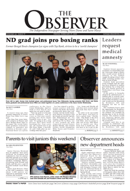 ND Grad Joins Pro Boxing Ranks Leaders Former Bengal Bouts Champion Lee Signs with Top Rank, Strives to Be a ‘World Champion’ Request Medical Amnesty