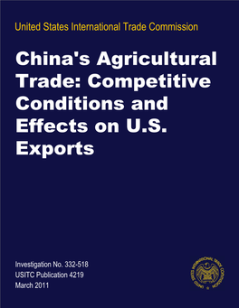 China's Agricultural Trade: Competitive Conditions and Effects on U.S