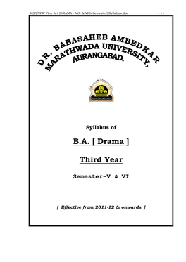 B.A. [ Drama ] Third Year