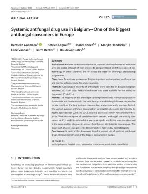 Systemic Antifungal Drug Use in Belgium&#X2014