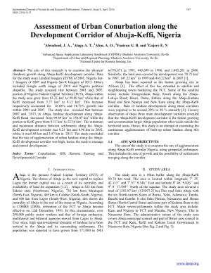 Assessment of Urban Conurbation Along the Development Corridor of Abuja-Keffi, Nigeria