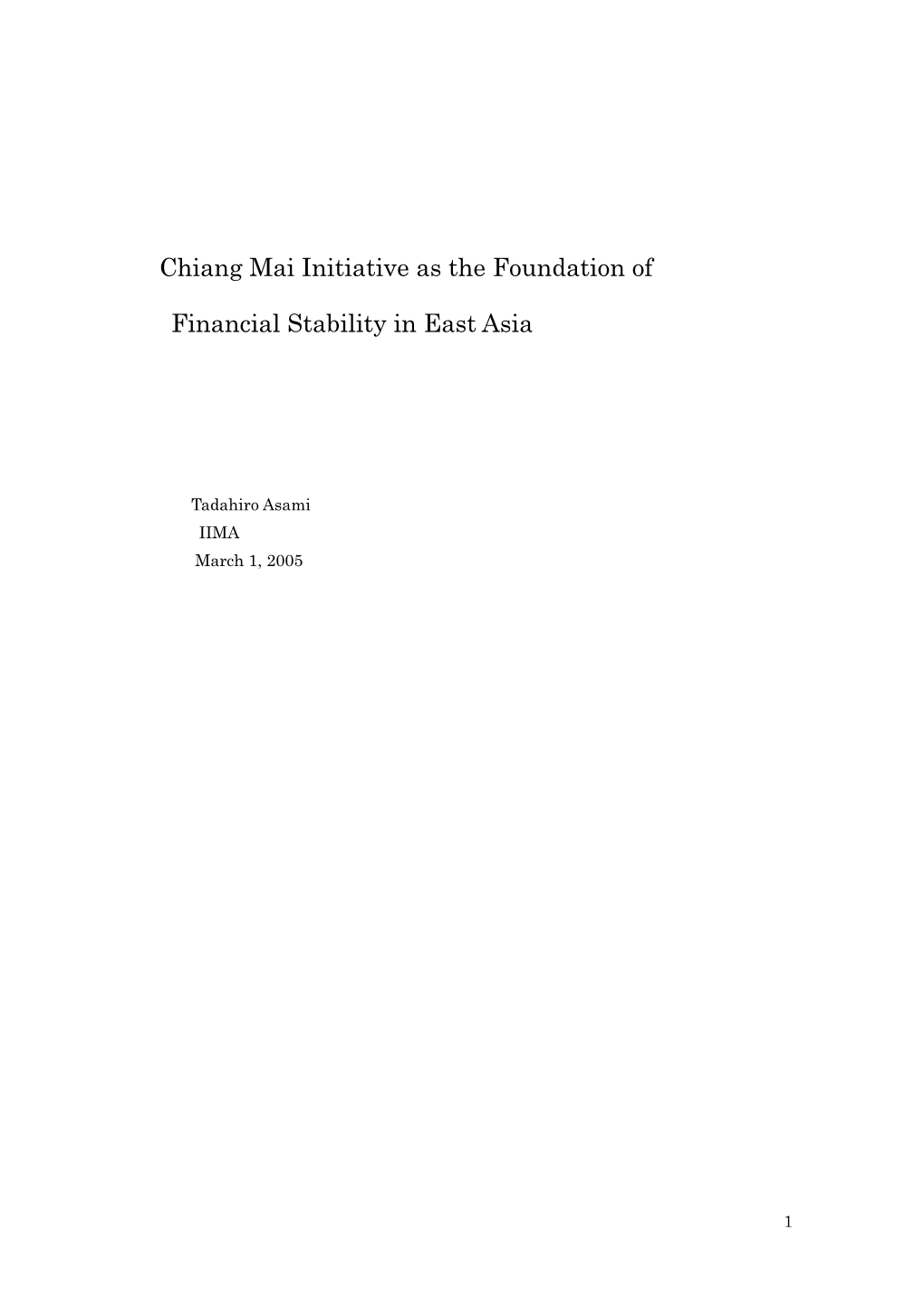 G Mai Initiative As the Foundation of Al Stability in East Asia