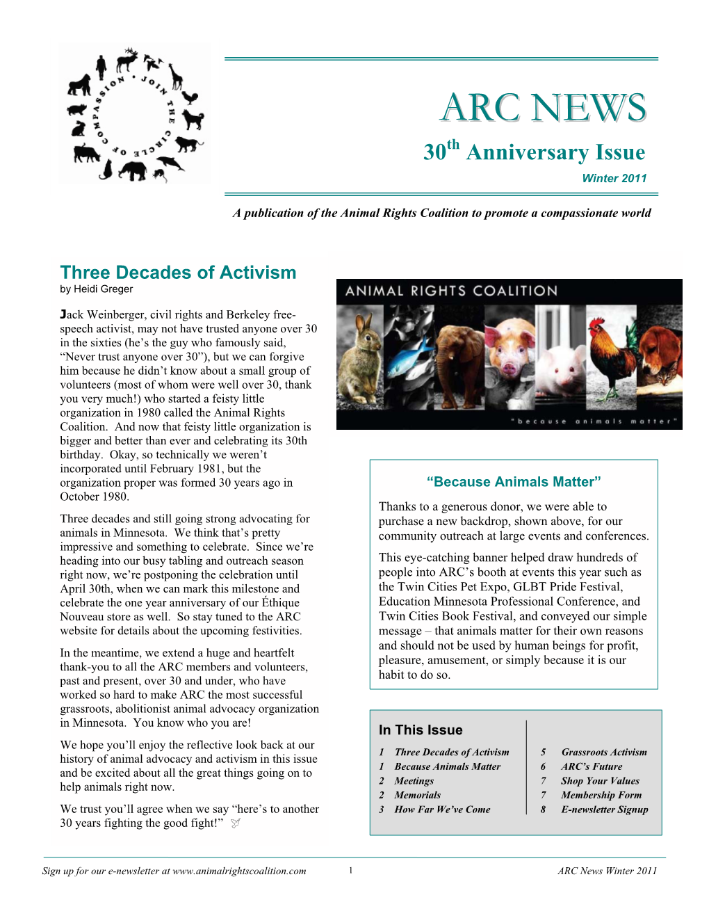 Winter 2011 Newsletter