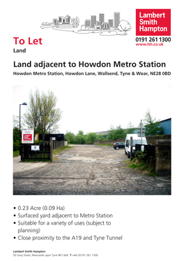 To Let,Howdon Metro Station, Howdon Lane, Wallsend, Tyne & Wear, NE28