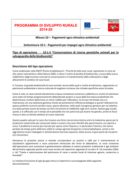 10.1.4 “Conservazione Di Risorse Genetiche Animali Per La Salvaguardia Della Biodiversità”