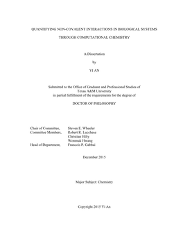 Quantifying Non-Covalent Interactions in Biological Systems