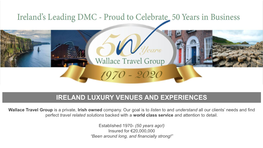 Ireland Luxury Venues and Experiences