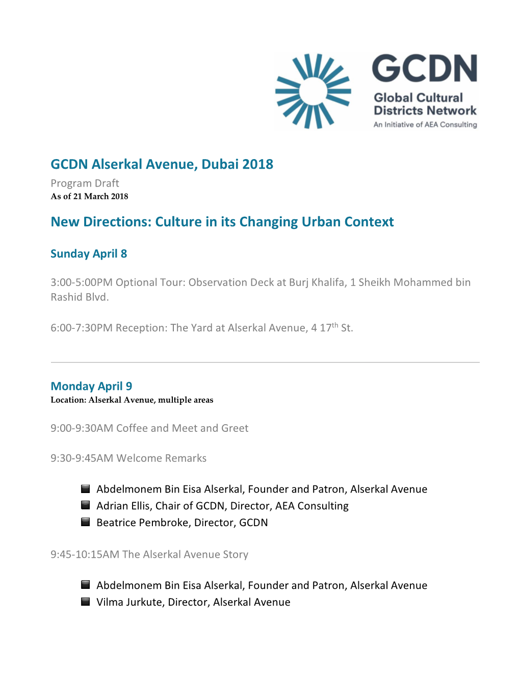 GCDN Dubai Program 20180321