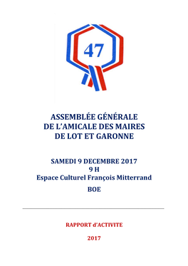 Assemblée Générale De L'amicale Des Maires De Lot