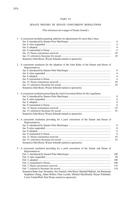 Senate History of Senate Concurrent Resolutions