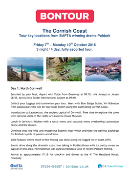 The Cornish Coast Tour Key Locations from BAFTA Winning Drama Poldark