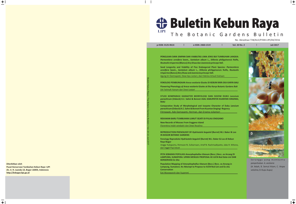 STUDI KOMPARASI KARAKTER MORFOLOGI DAN ISOZIM DUKU Lansium the Botanic Gardens Bulletin | V Parasiticum (Osbeck) K.C