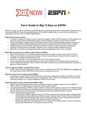 Fan's Guide to Big 12 Now on ESPN+