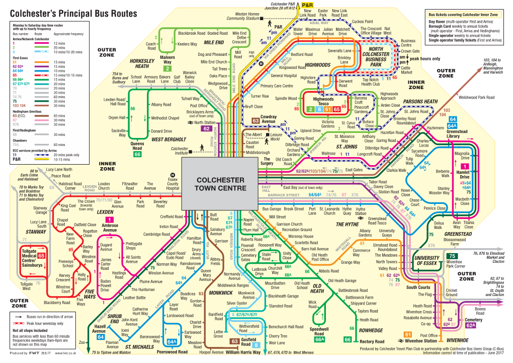 Colchester's Principal Bus Routes