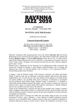 RAVENNA JAZZ 2020 Reloaded Concerto Di Giovedì 6