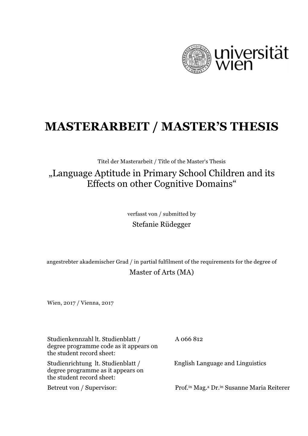 Masterarbeit / Master's Thesis