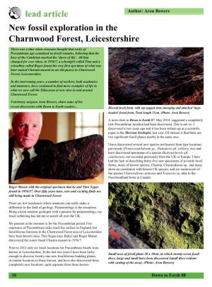 Lead Article New Fossil Exploration in the Charnwood Forest, Leicestershire