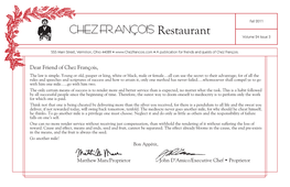 CHEZ FRANÇOIS Restaurant Volume 24 Issue 3