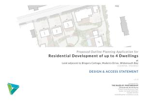 Residential Development of up to 4 Dwellings at Land Adjacent to Bingera Cottage, Madeira Drive, Widemouth Bay {220050, 102402}