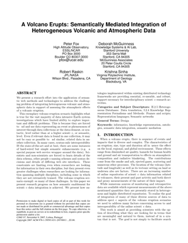 A Volcano Erupts: Semantically Mediated Integration of Heterogeneous Volcanic and Atmospheric Data