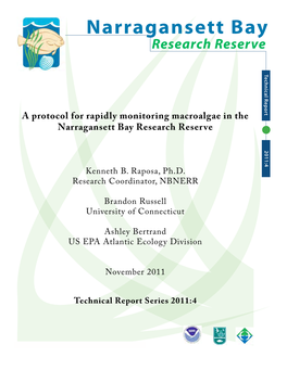 Narragansett Bay Research Reserve Technical Reports Series 2011:4
