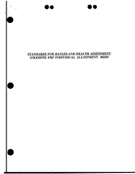 Standards for Rangeland Health Assessment O'keeffe FRF