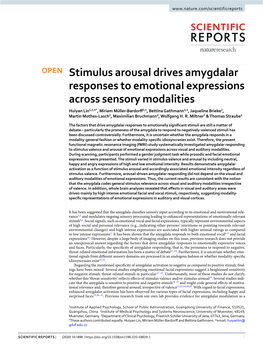 Stimulus Arousal Drives Amygdalar Responses to Emotional