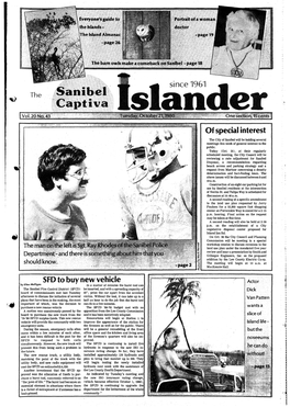 Sanibei Captiva Slander Voi.20No.43 Tuesday, October 21,1980 O Ne Section, 15 Cents ] of Special Interest