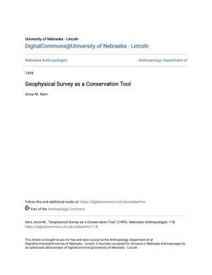 Geophysical Survey As a Conservation Tool