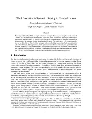 Word Formation Is Syntactic: Raising in Nominalizations
