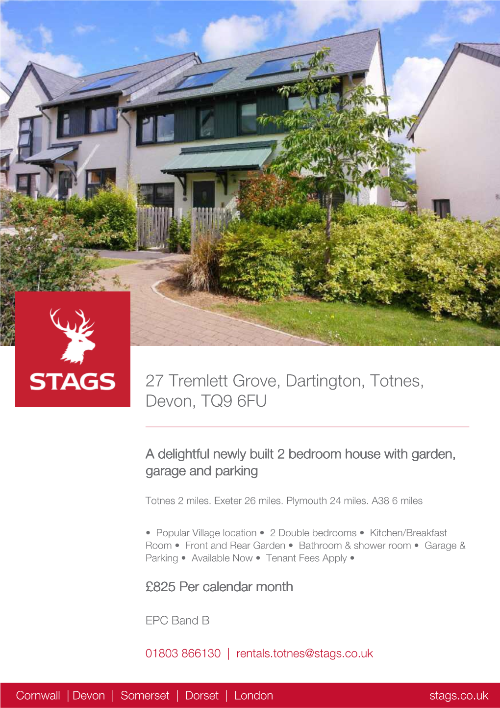 27 Tremlett Grove, Dartington, Totnes, Devon, TQ9 6FU