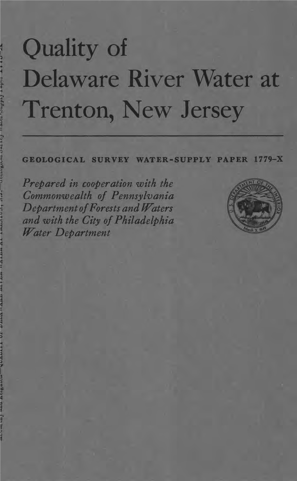 Quality of Delaware River Water at Trenton, New Jersey