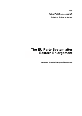 The EU Party System After Eastern Enlargement