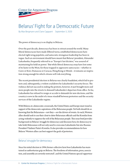 Belarus' Fight for a Democratic Future