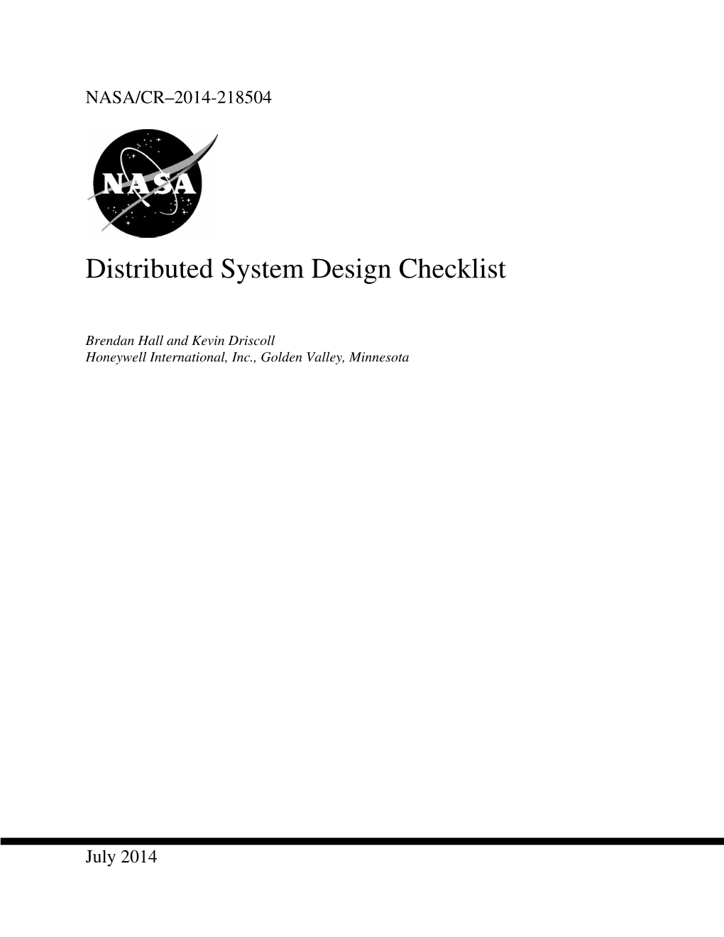 Distributed System Design Checklist