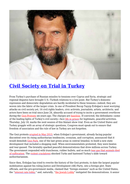 Civil Society on Trial in Turkey